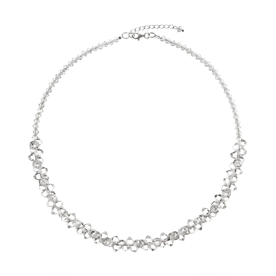 Silver Wedding Necklace with Crystal