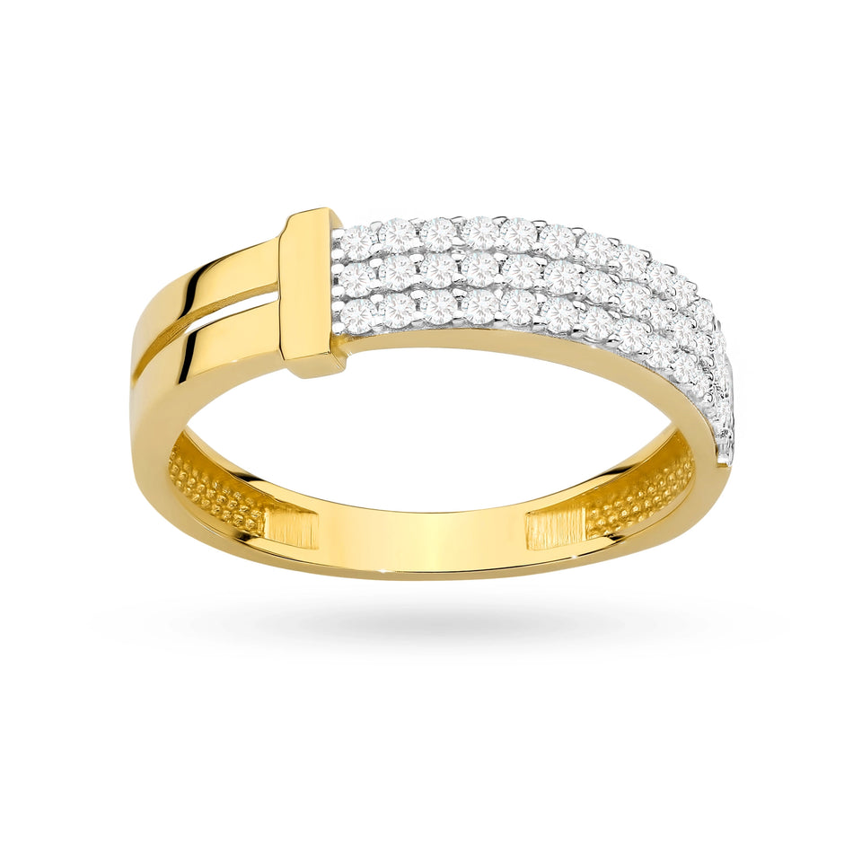 Gold Ring Set with Zirconia