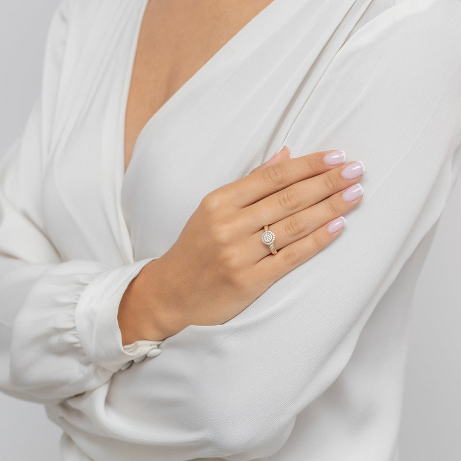 Gold Ring Set with Zirconia