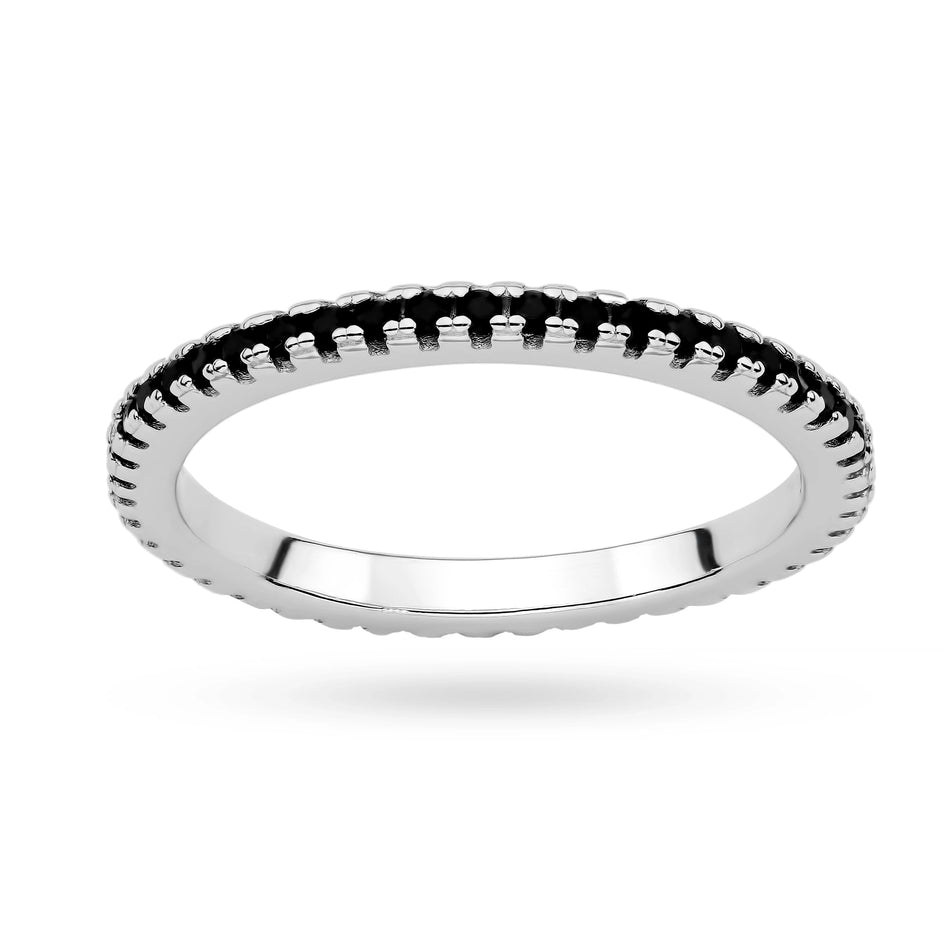 Silver Ring with Black Zirconia