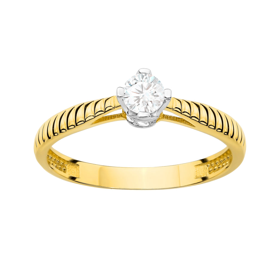 Gold Ring with Zirconia