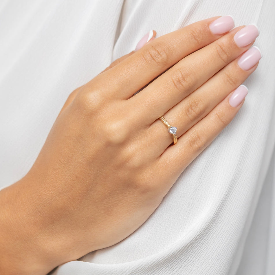 Gold Ring with Zirconia