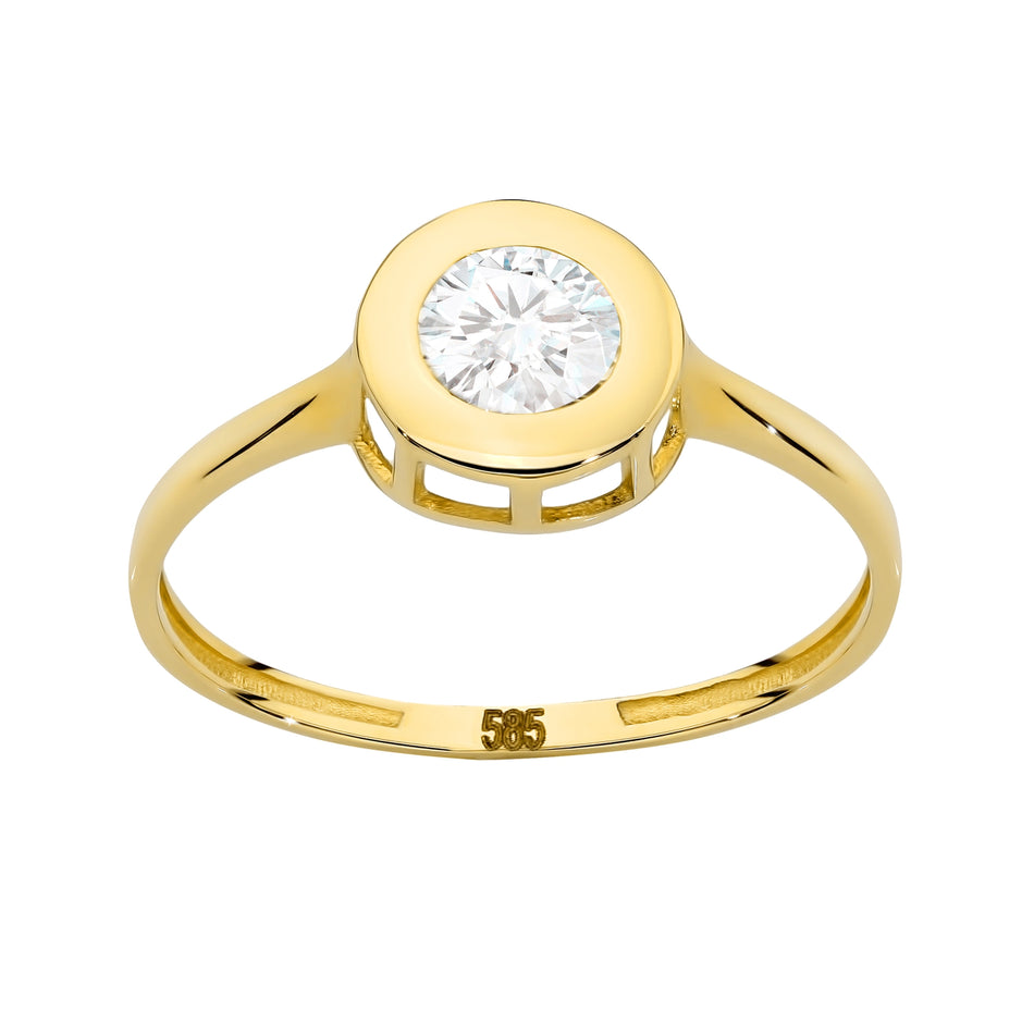 Gold Ring with Zirconia