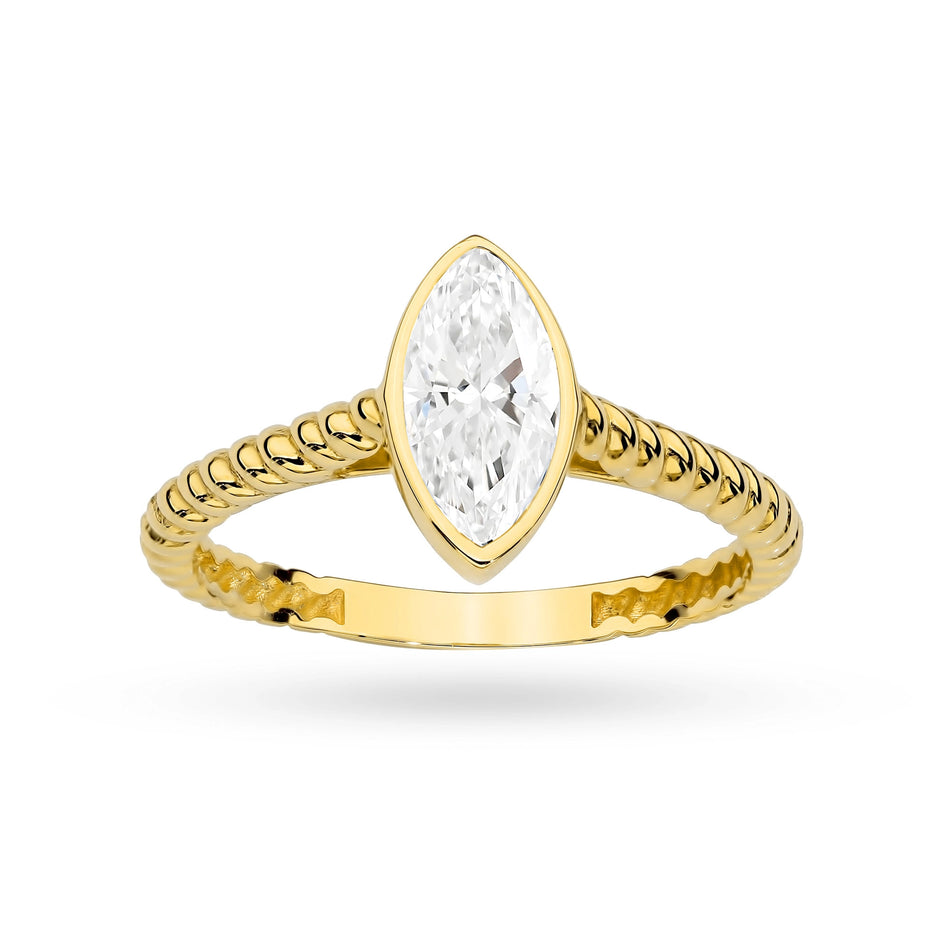 Gold Ring with Zirconia