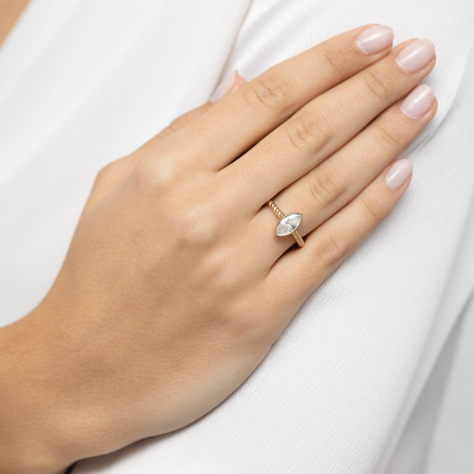 Gold Ring with Zirconia