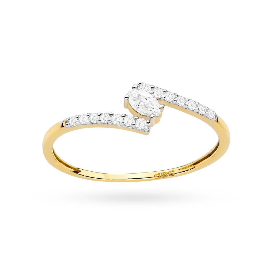 Subtle Gold Ring with Zirconia