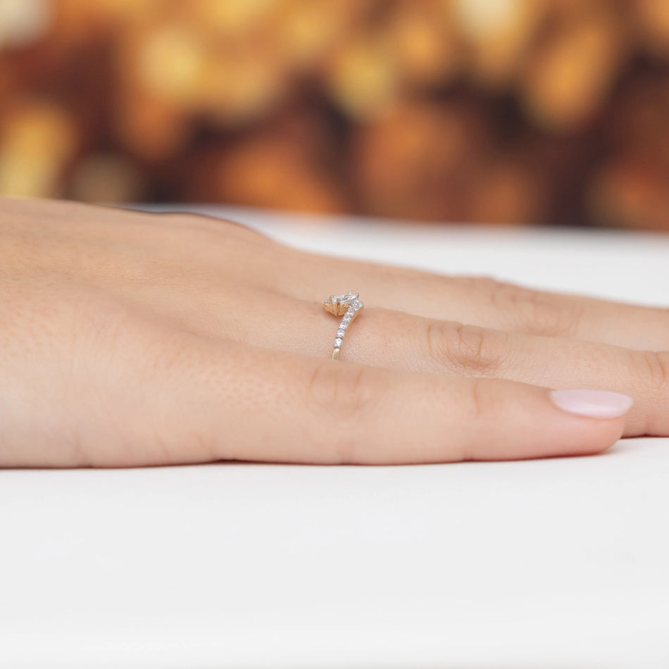 Subtle Gold Ring with Zirconia