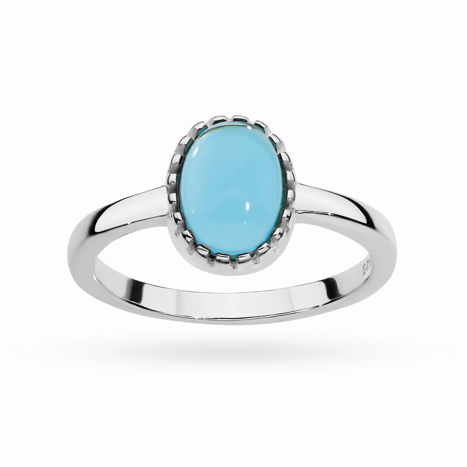 Silver Ring with Blue Quartz