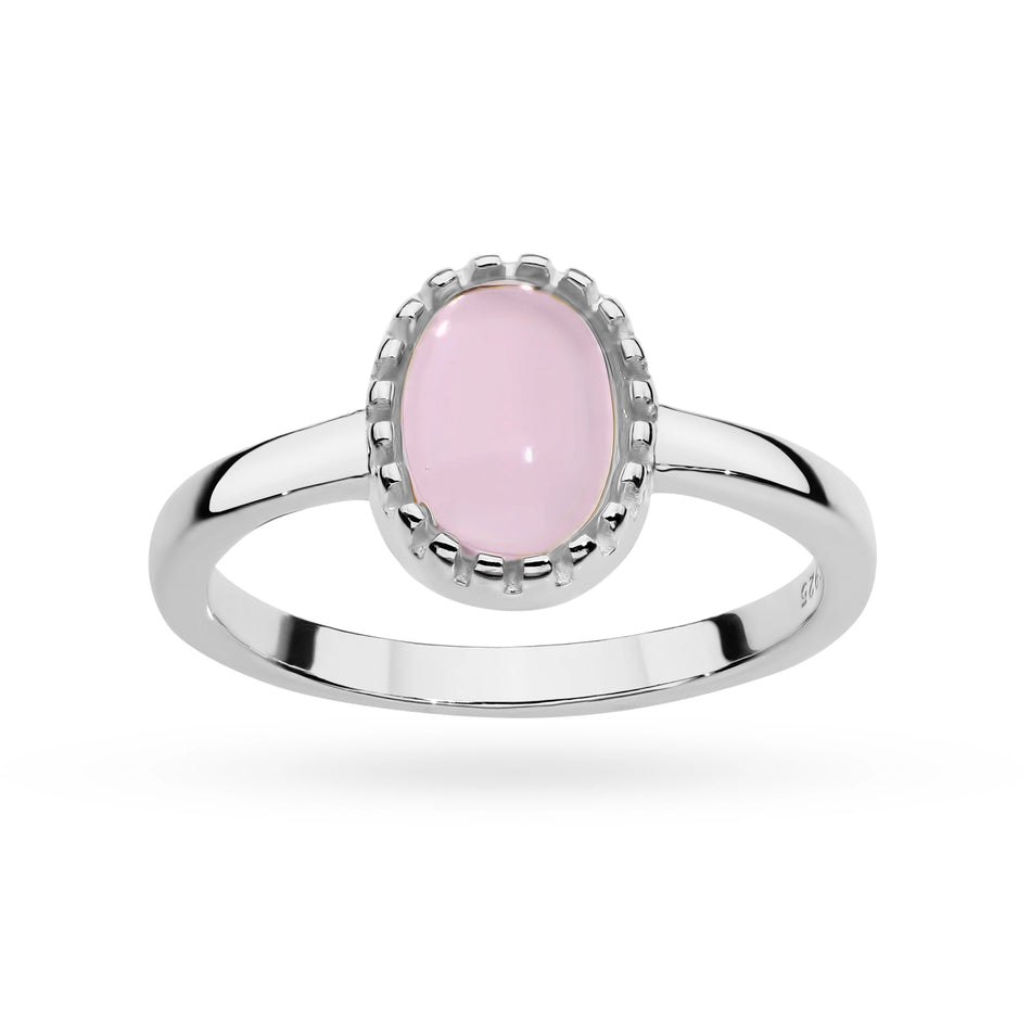 Silver Ring with Pink Quartz