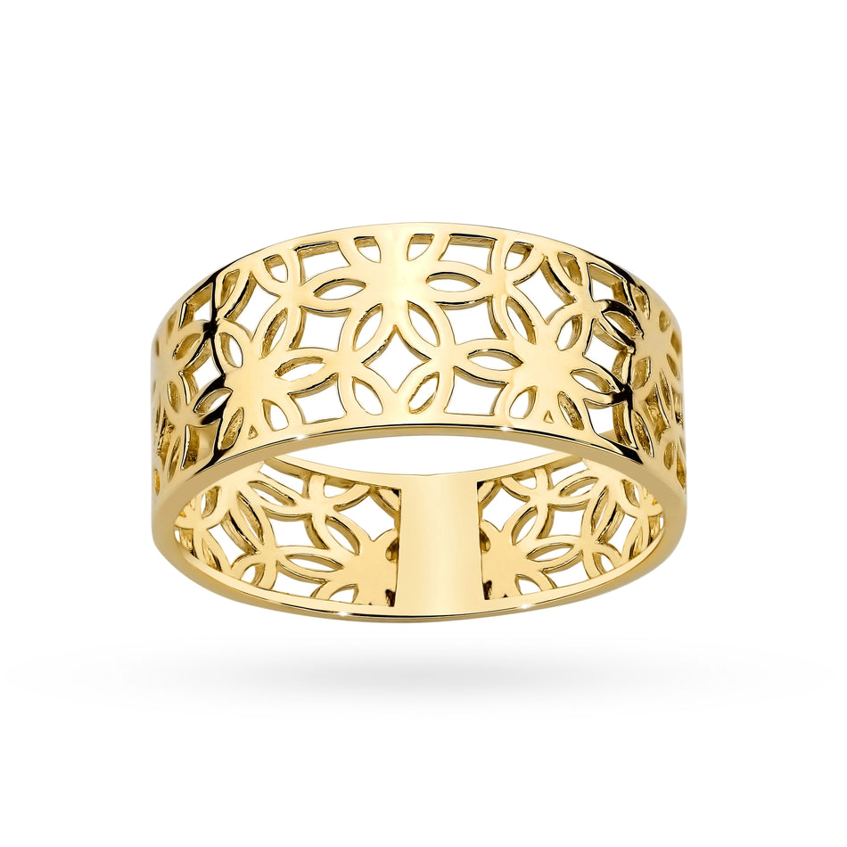 Gold Ring Openwork Flowers