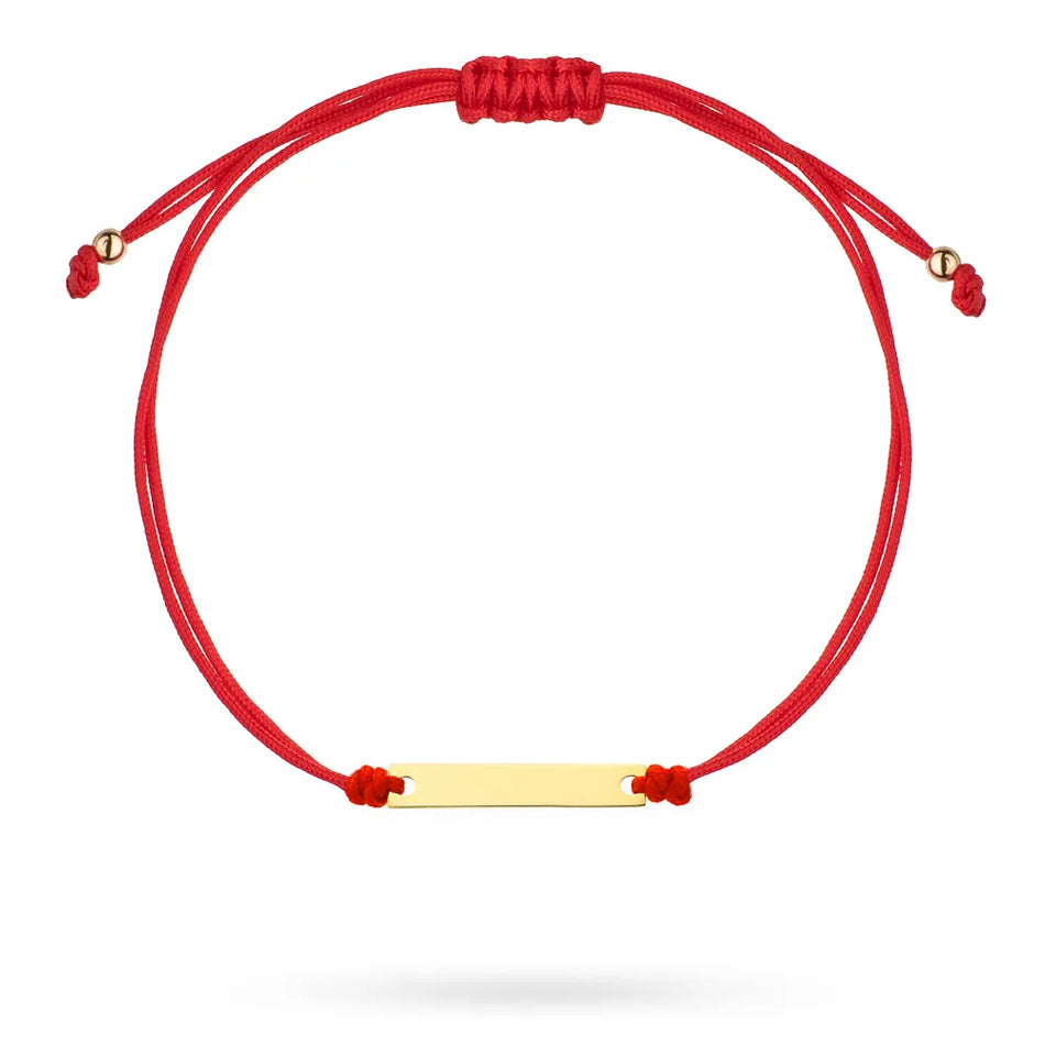 Gold Bracelet with Red String