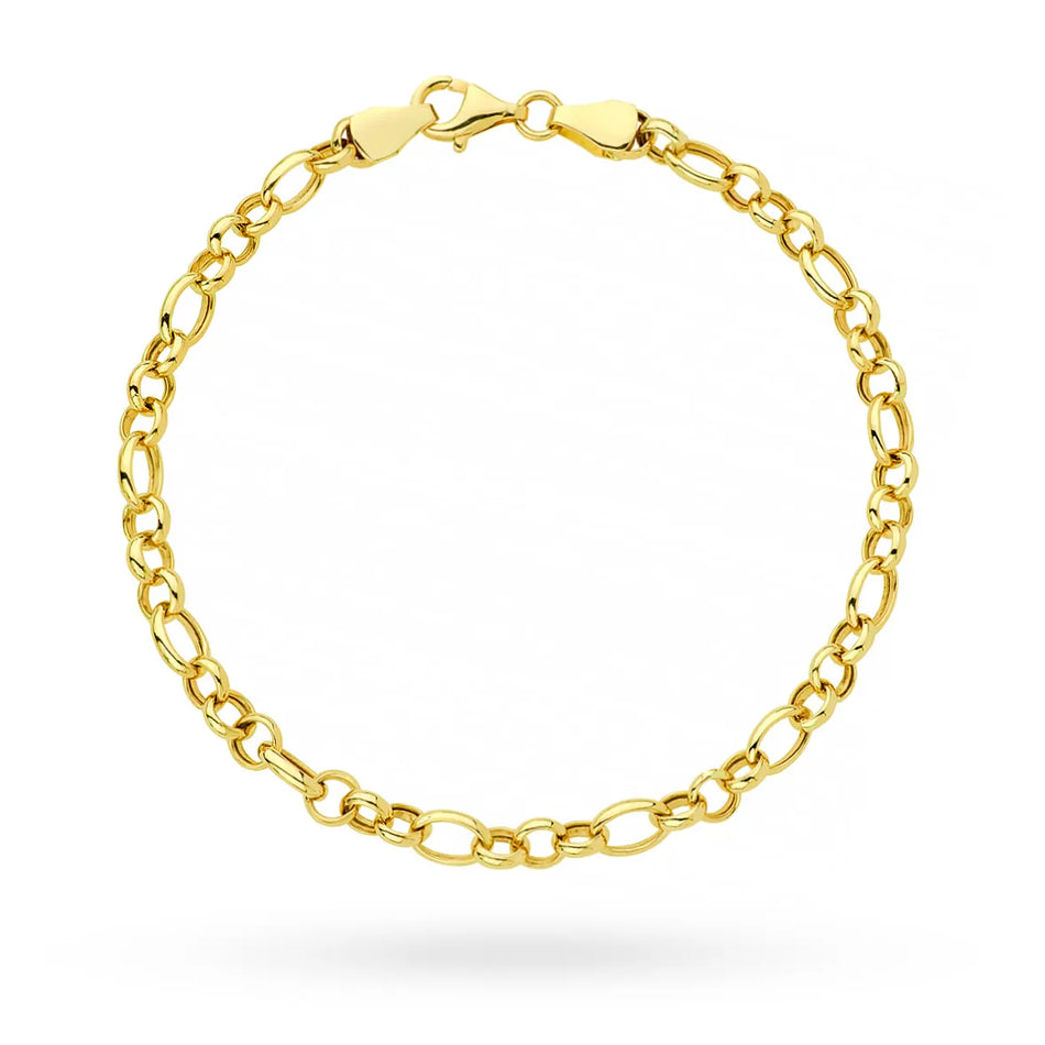Gold Classic Bracelet with Interwoven Circles and Ovals