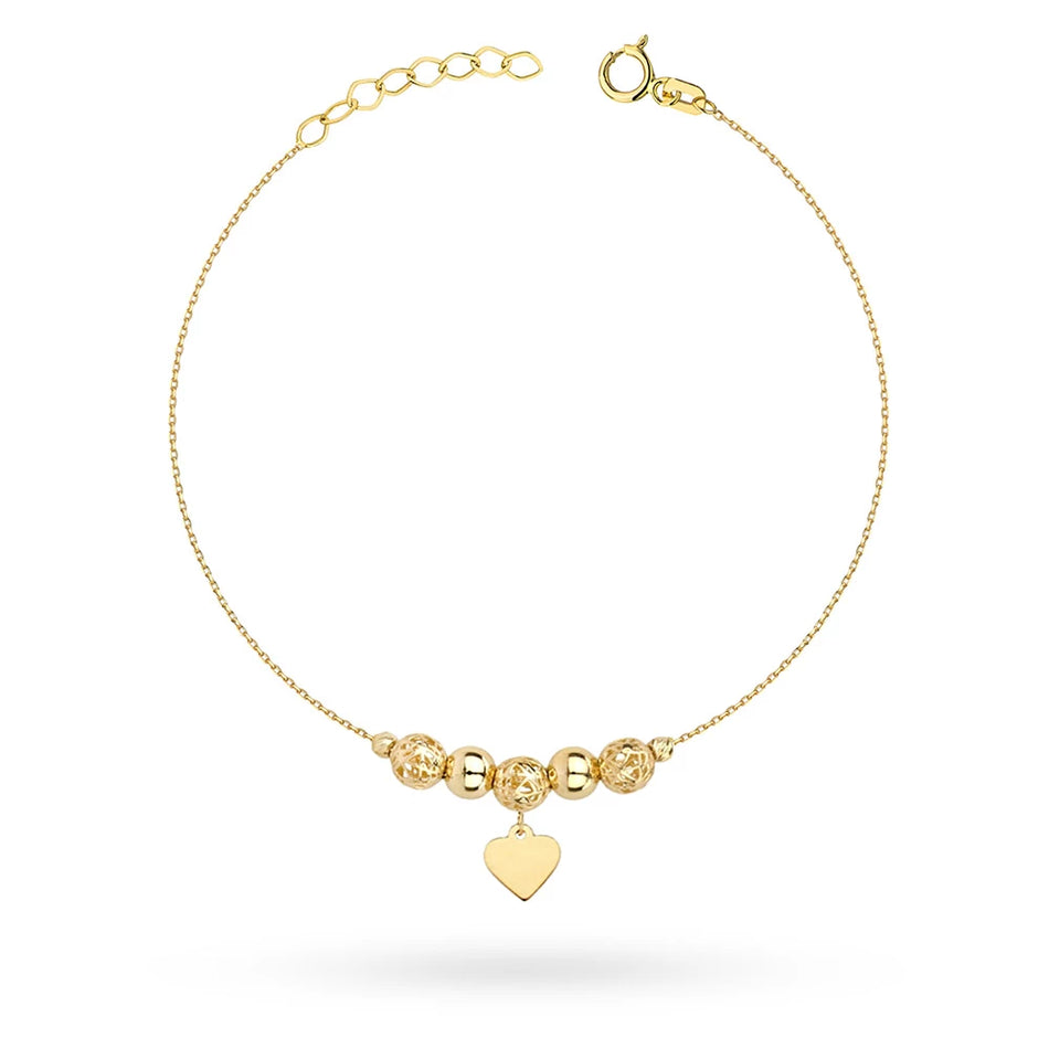 Gold Bracelet with Openwork Beads