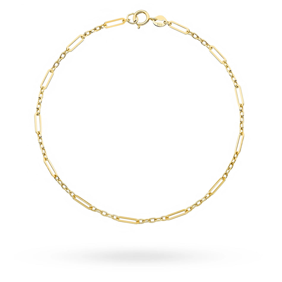 Gold Bracelet with Wide Links