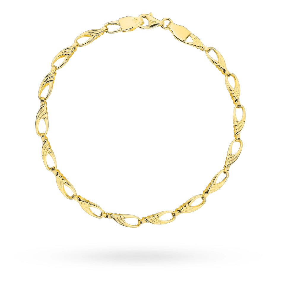 Gold Bracelet with Teardrops and Drops