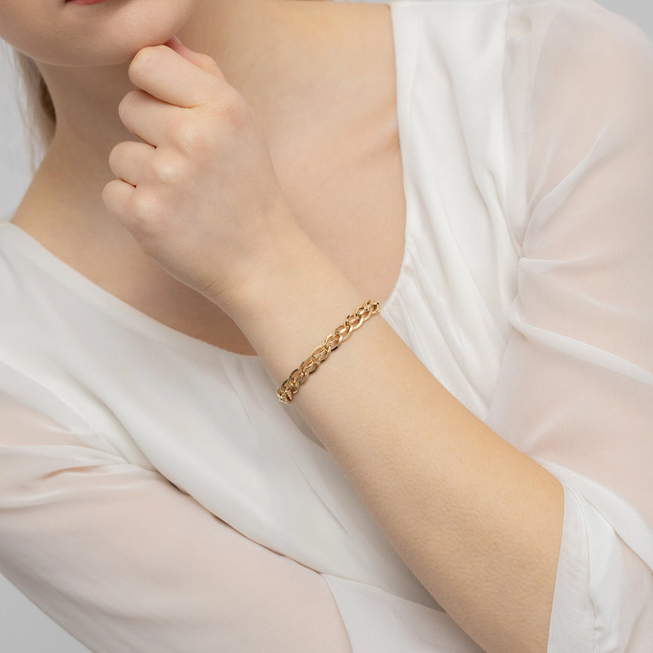 Masivní zlatý náramek s oválnými články