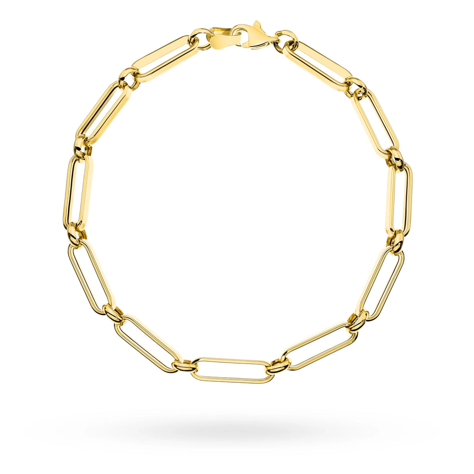 Gold Bracelet with Wide Links