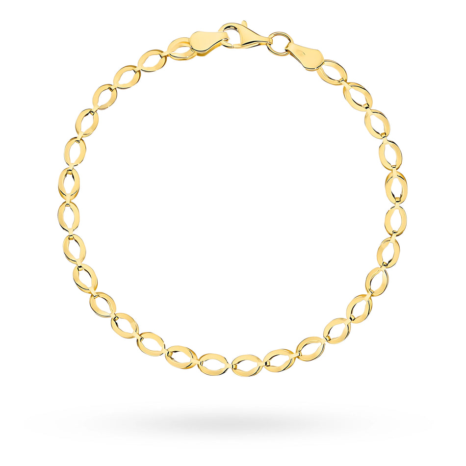 Gold Bracelet with Openwork Ellipses