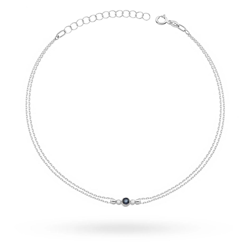 Gold Bracelet with 0.15ct Sapphire and 0.029ct Diamonds