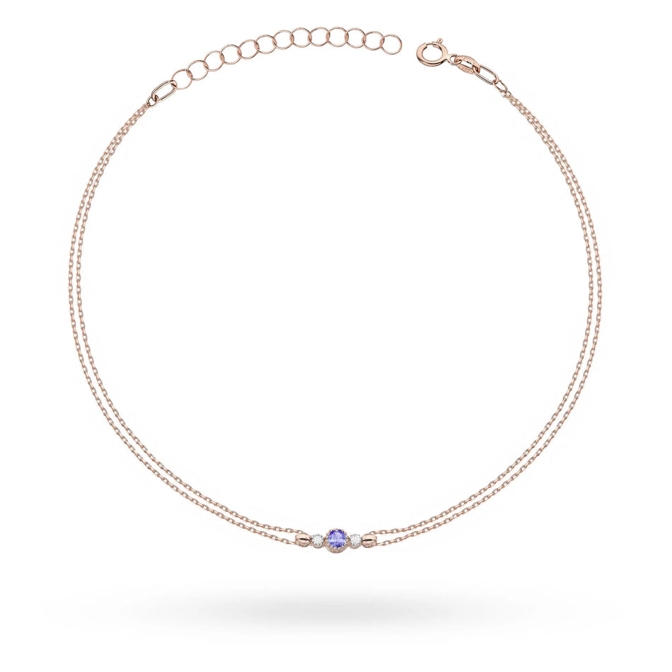 Gold Bracelet with 0.15ct Tansanit and 0.029ct Diamonds