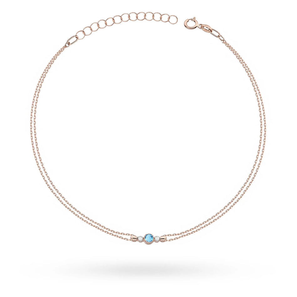 Gold Bracelet with 0.15ct Topaz and 0.029ct Diamonds