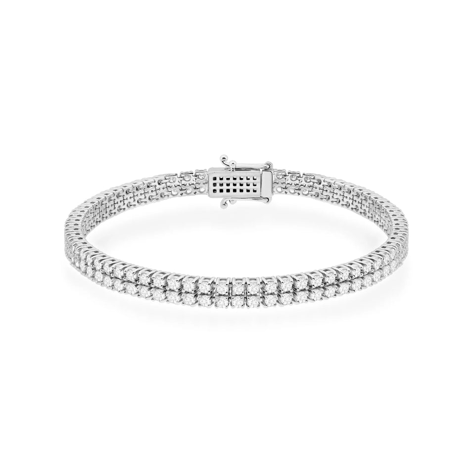Gold Tennis Bracelet Set with 2.96ct Lab-grown Diamonds