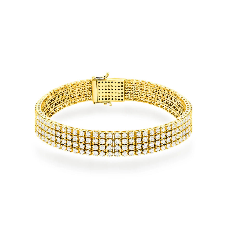 Gold Tennis Bracelet Set with 6.00ct Lab-grown Diamonds