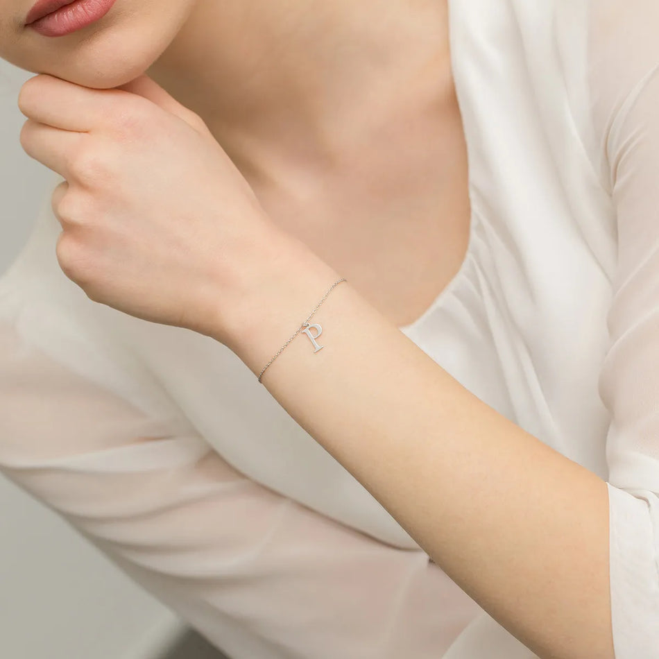 Stříbrný Náramek Písmeno P