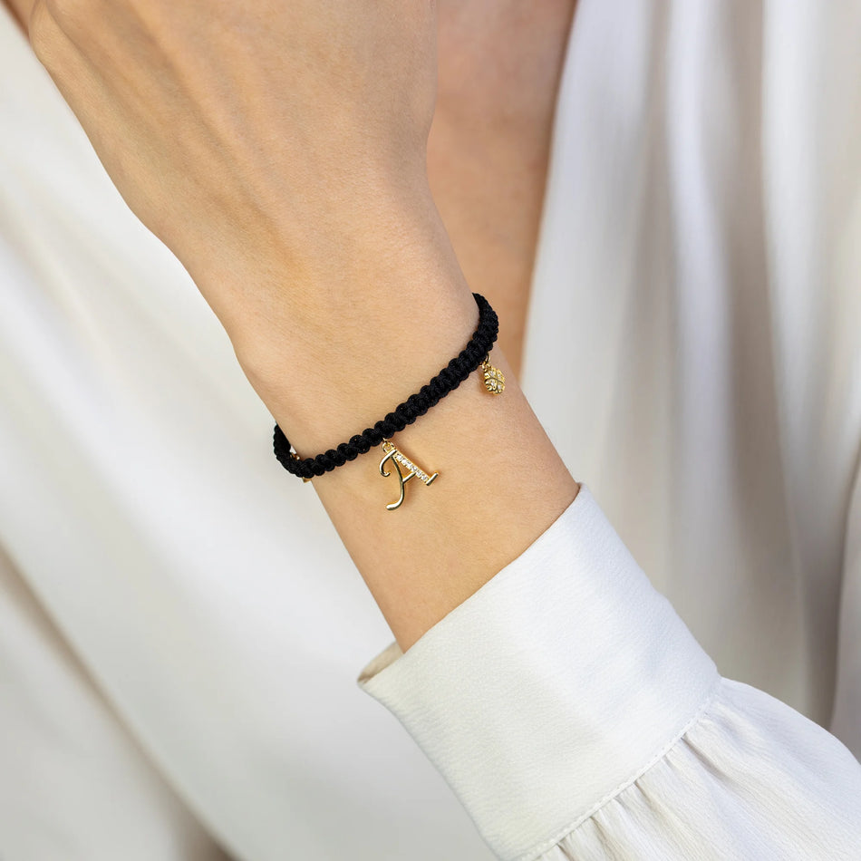 Gold-plated Silver Bracelet with Zirconia Letter A