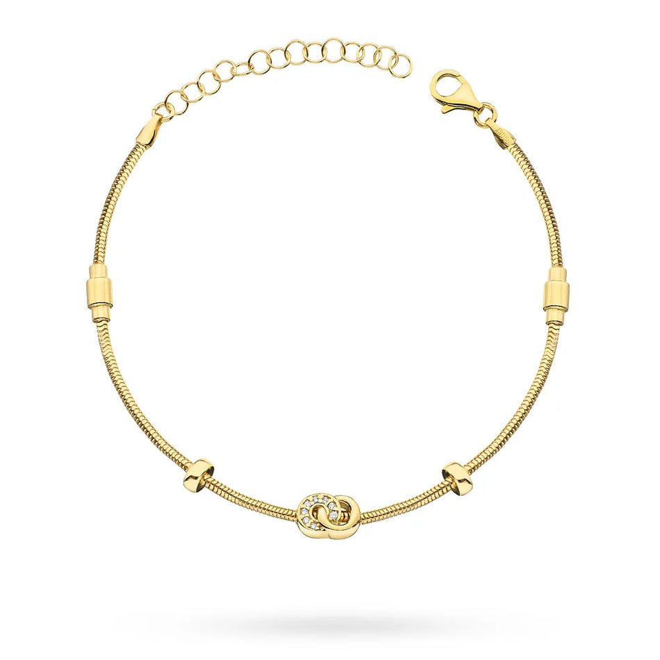 Gold-plated Silver Bracelet with Zirconia