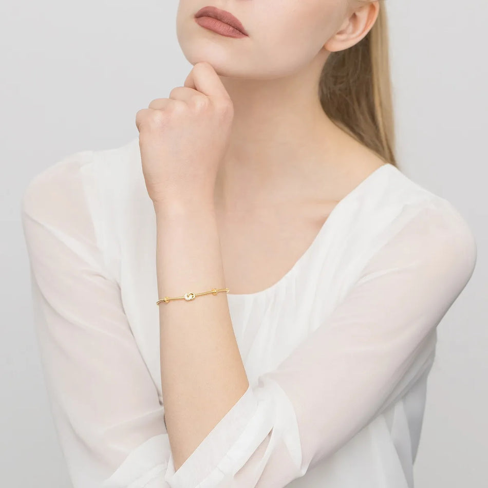 Gold-plated Silver Bracelet with Zirconia