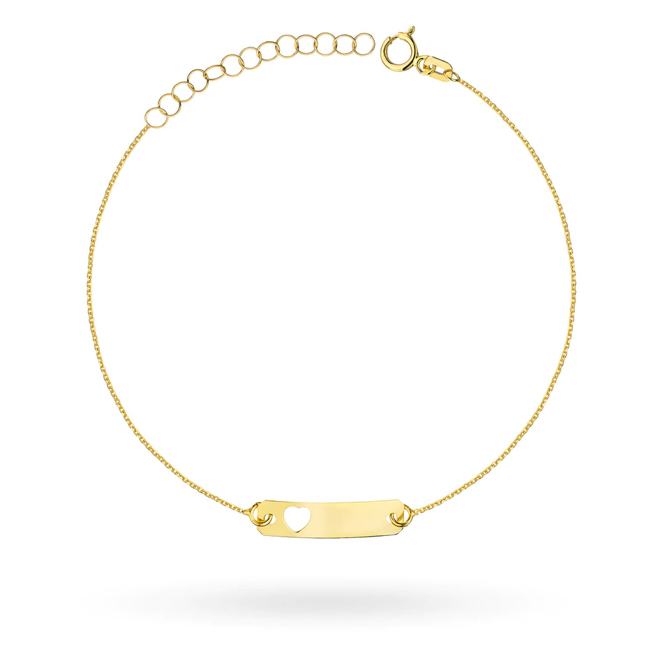 Children's Gold Bracelet with Heart For Engraving