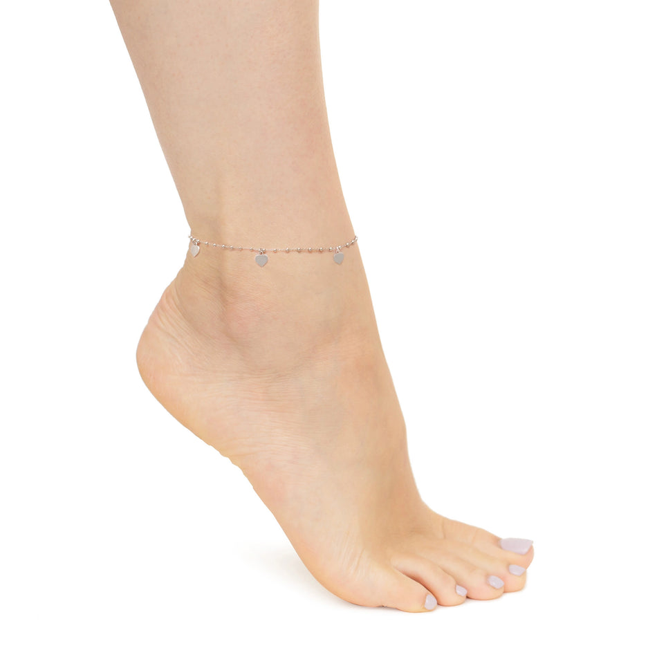 Stříbrný kotníkový náramek Romantický