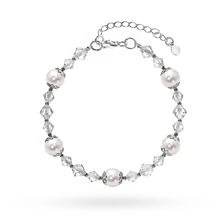 Classic Wedding Silver Pearl Bracelet