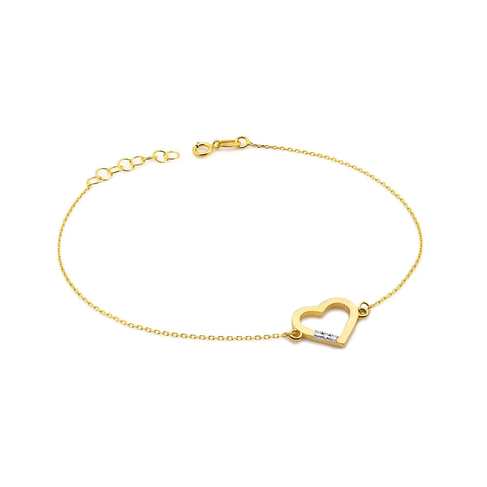 Gold Bracelet with 0.015ct Diamonds