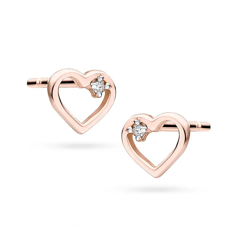 Gold Earrings with 0.01ct Diamonds