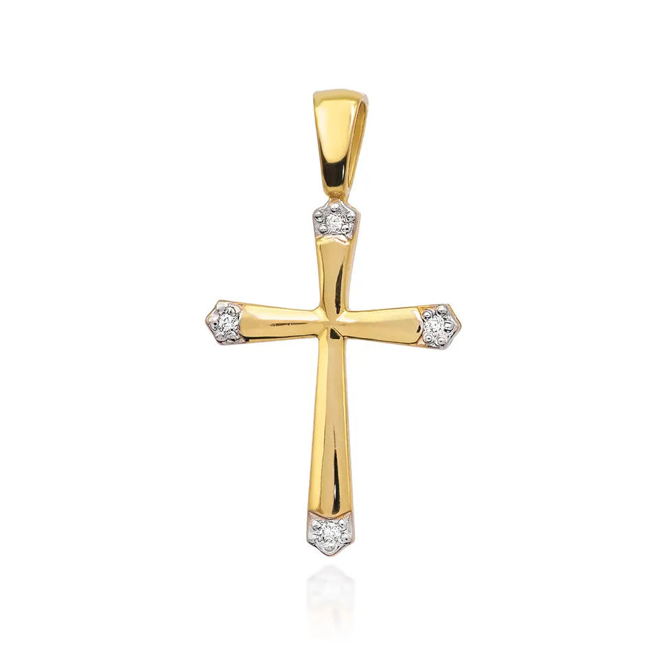 Gold Cross Pendant with Diamonds