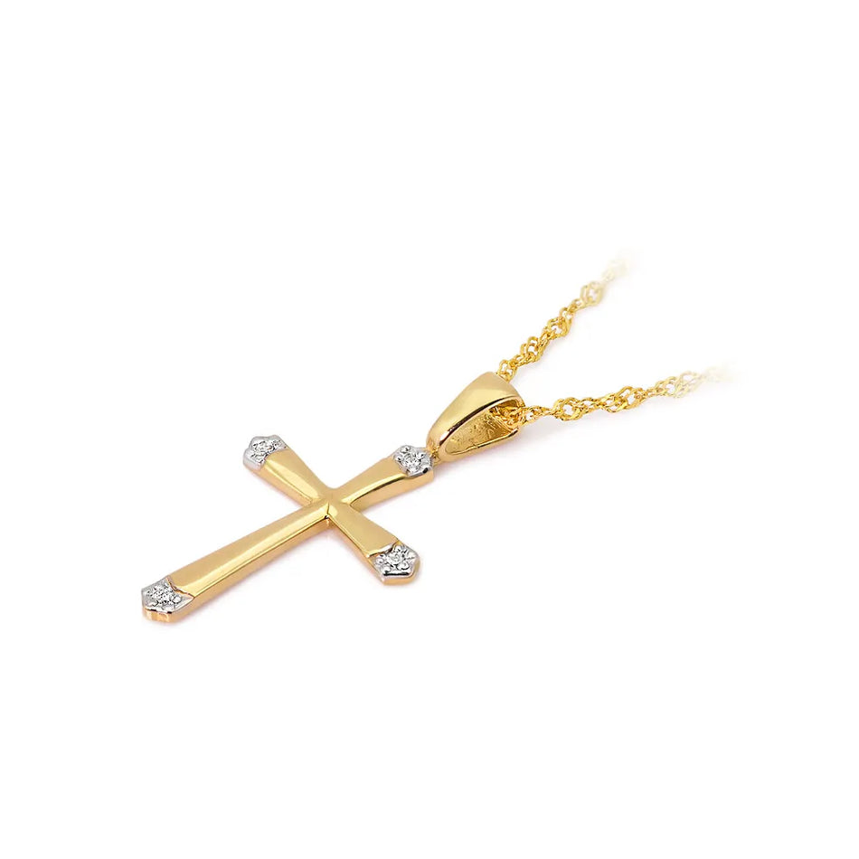Gold Cross Pendant with Diamonds