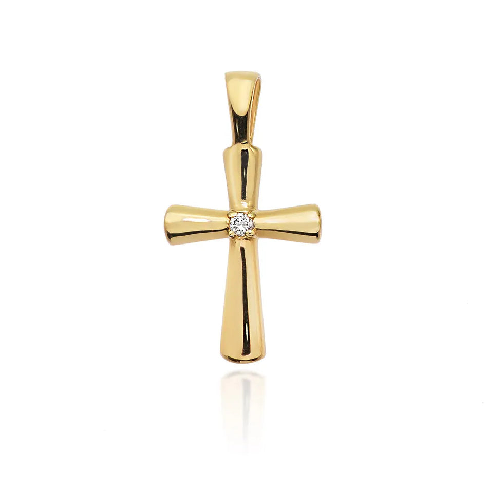 Gold Cross Pendant with Diamonds