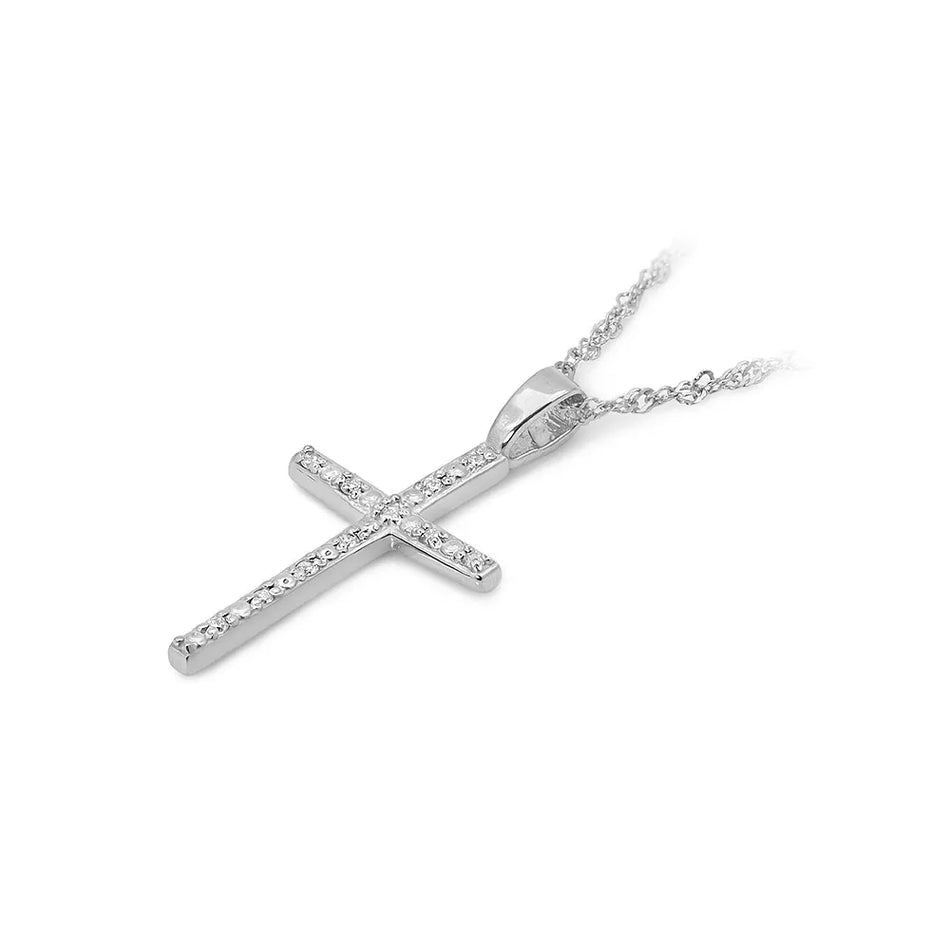 Gold Cross Pendant with Diamonds