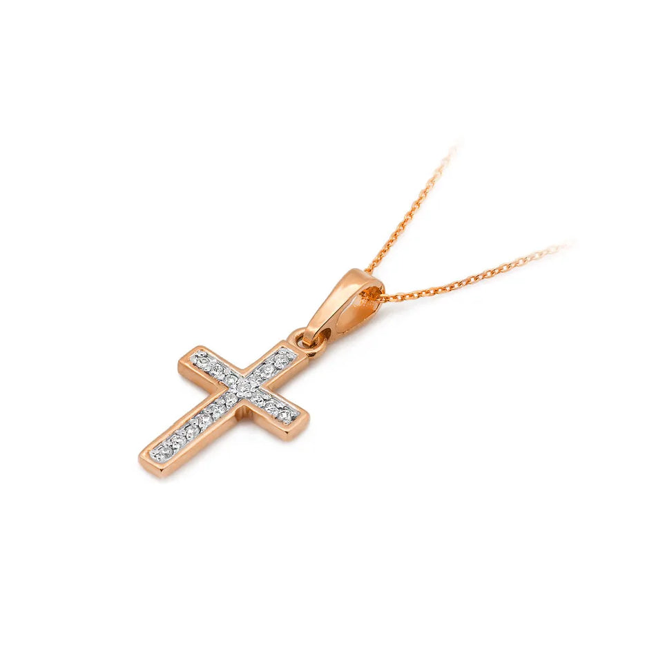 Gold Cross Pendant with Diamonds