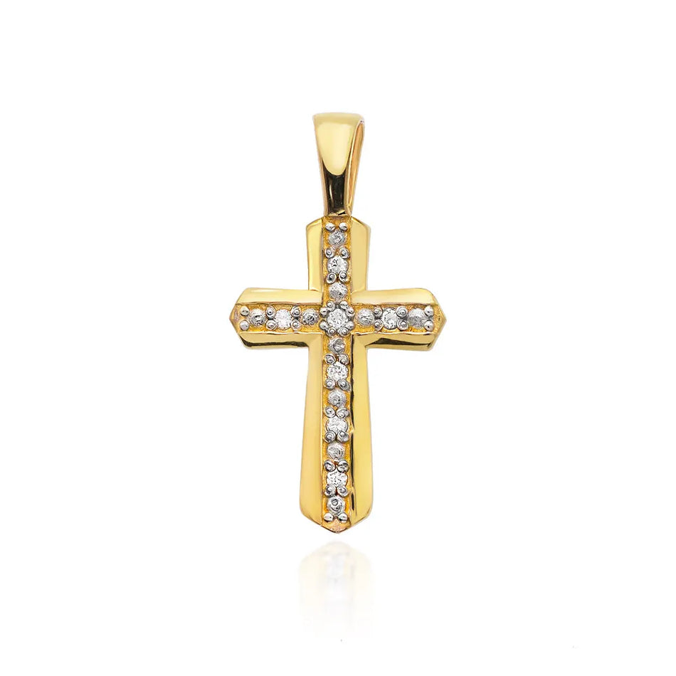 Gold Cross Pendant with Diamonds