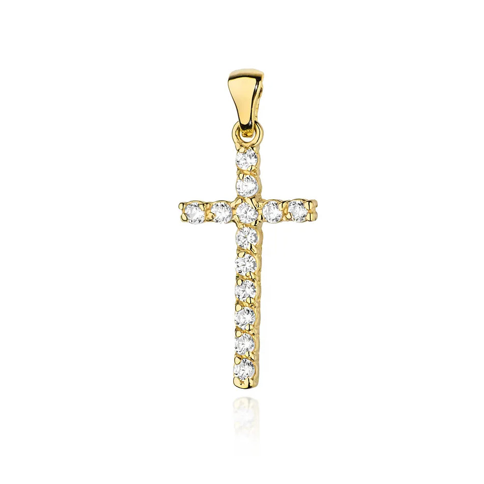 Gold Cross Pendant with Diamonds
