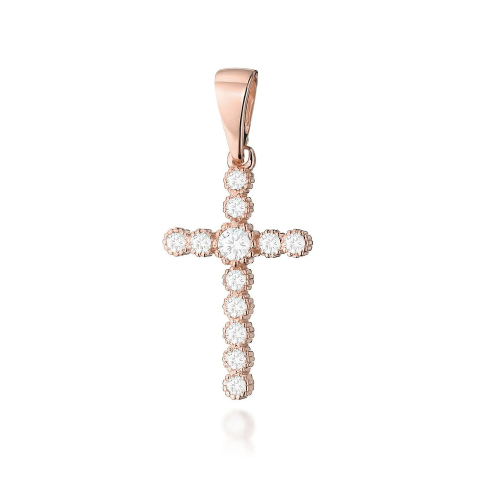 Gold Cross Pendant with Diamonds