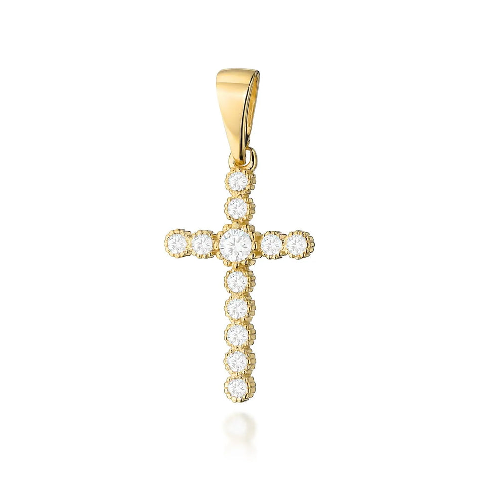 Gold Cross Pendant with Diamonds
