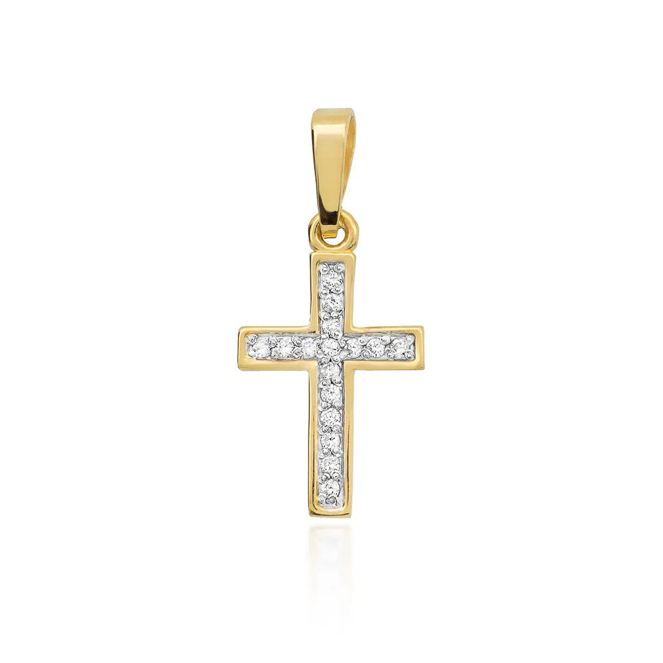 Gold Cross Pendant with Diamonds