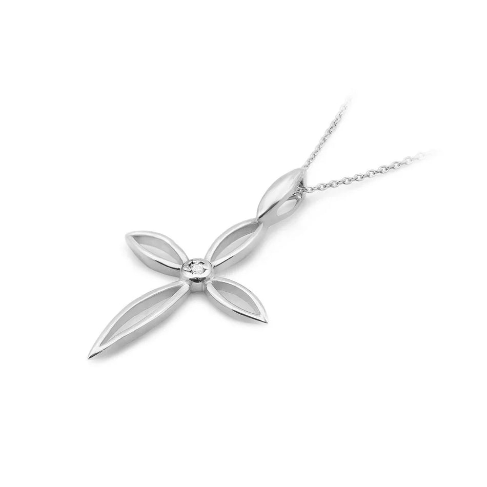 Gold Cross Pendant with Diamond