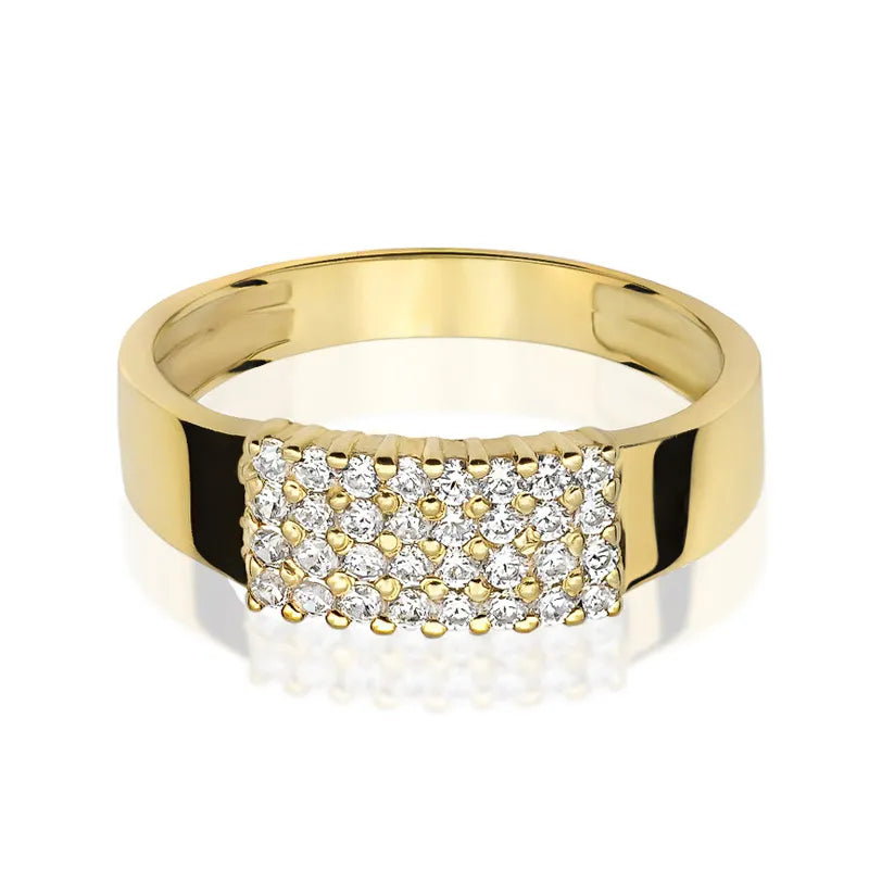 Gold Ring Set with Zirconia