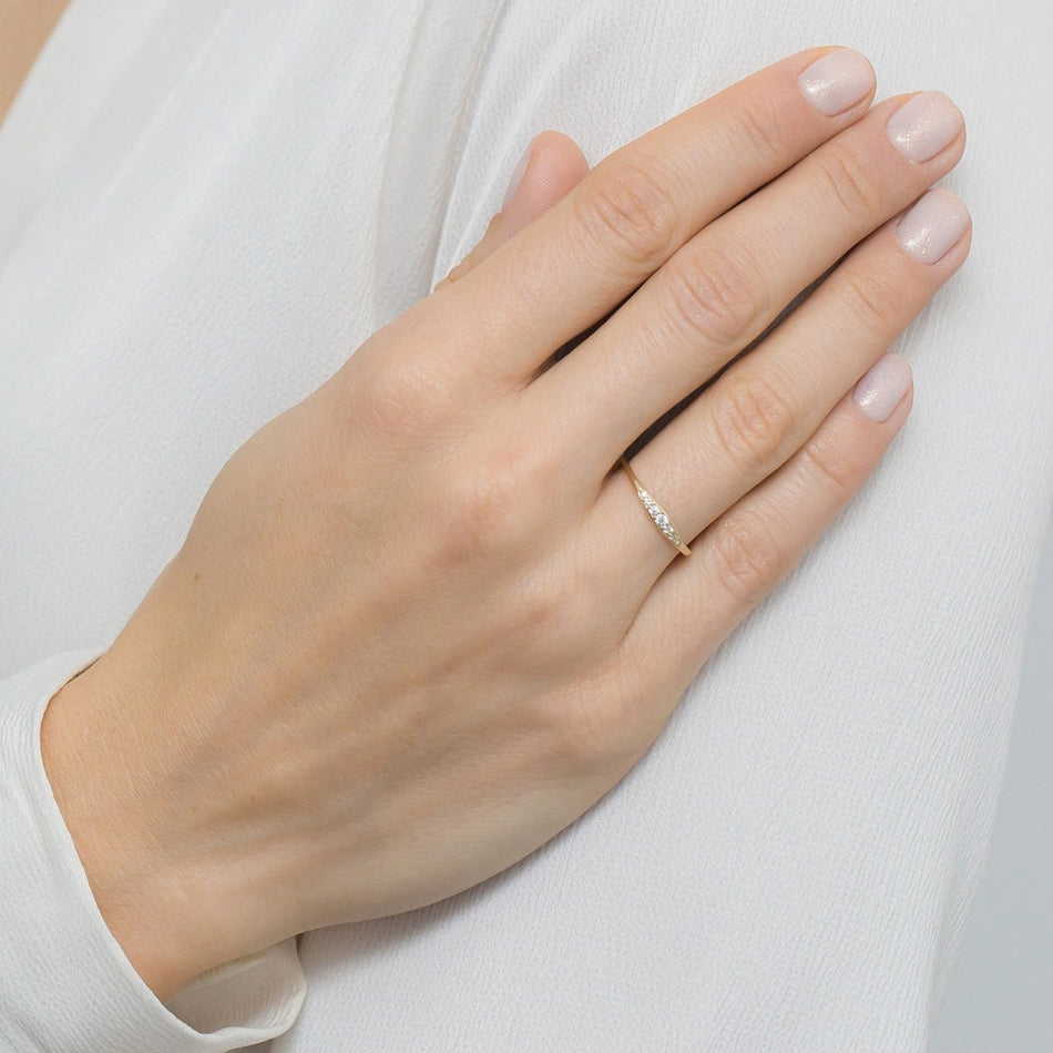 Subtle Gold Ring with Zirconia