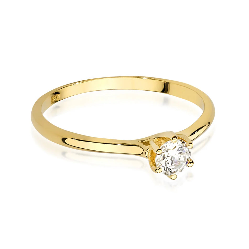 Gold Ring with 0.20ct and 0.01ct Lab-Diamonds